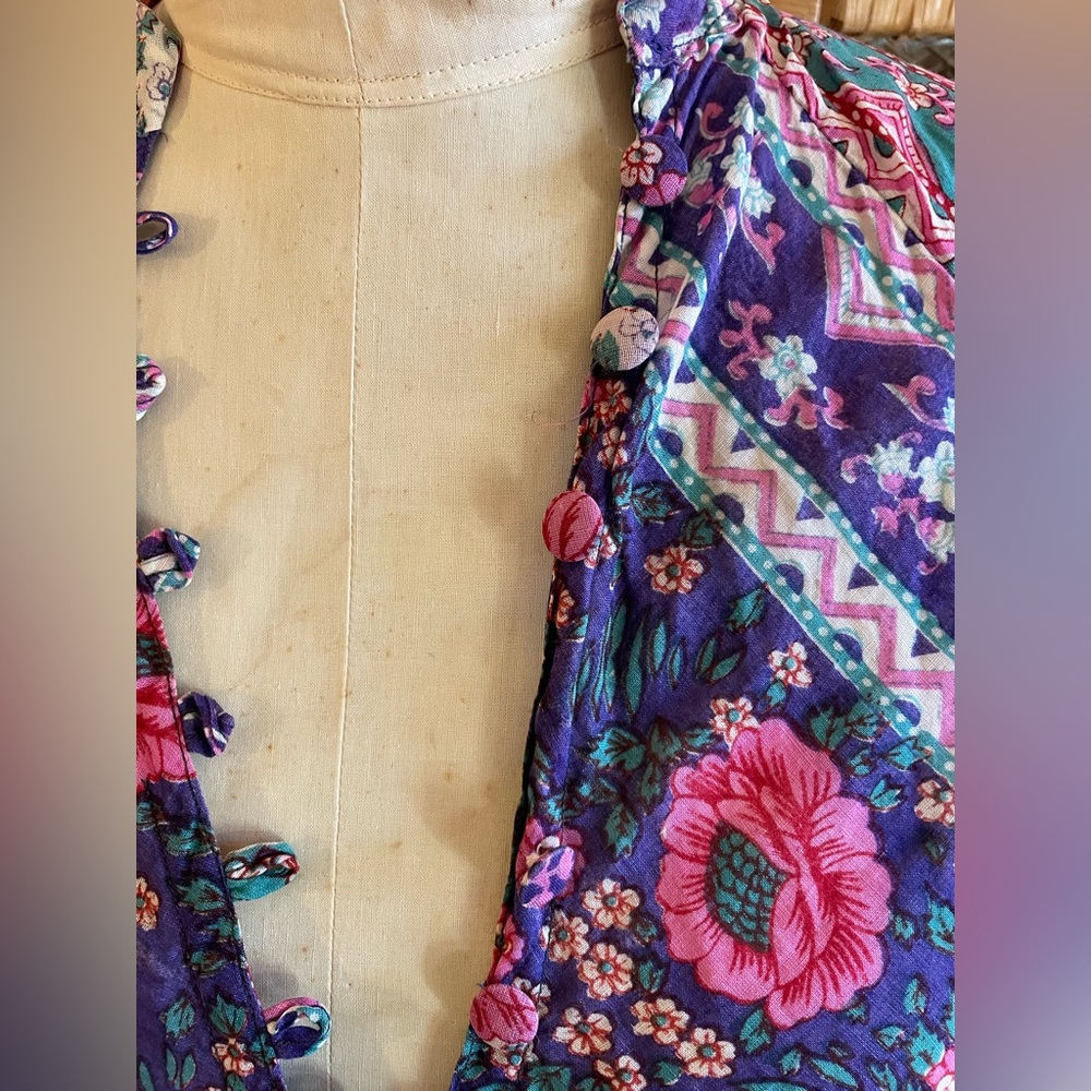 Vintage 70s India Cotton Maxi Dress - Picture 9 of 10